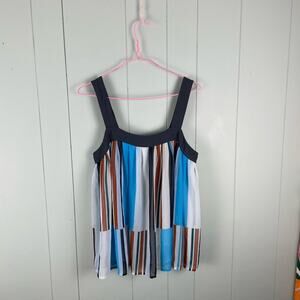 LOFT square neck colorful striped sleeveless top